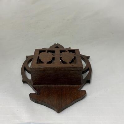 .189. Carved Wood Match Safe | c. 1890