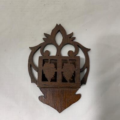 .189. Carved Wood Match Safe | c. 1890