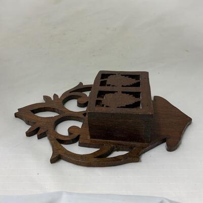 .189. Carved Wood Match Safe | c. 1890