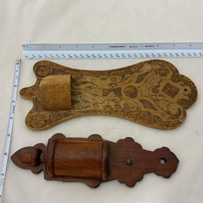 .193. Wood Match Safes | Wood Burned | Walnut