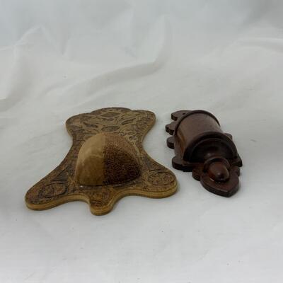 .193. Wood Match Safes | Wood Burned | Walnut
