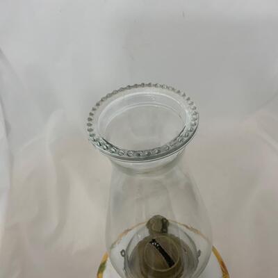 .199. Yellow Rose Kerosene Lamp | c. 1890