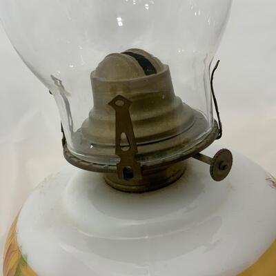 .199. Yellow Rose Kerosene Lamp | c. 1890