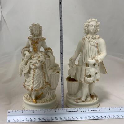 .203. Pair of Parisian Figures | Gold Detailing | c. 1850