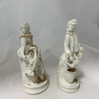 .203. Pair of Parisian Figures | Gold Detailing | c. 1850