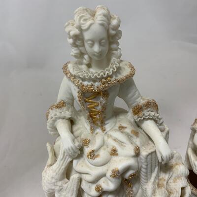 .203. Pair of Parisian Figures | Gold Detailing | c. 1850
