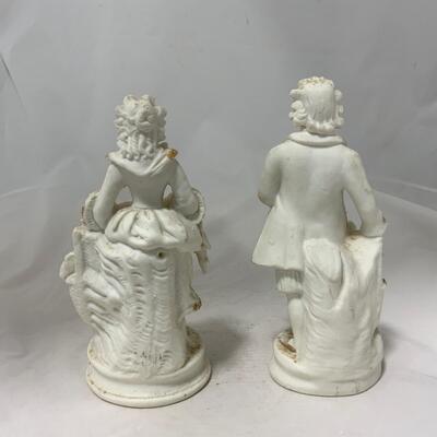 .203. Pair of Parisian Figures | Gold Detailing | c. 1850