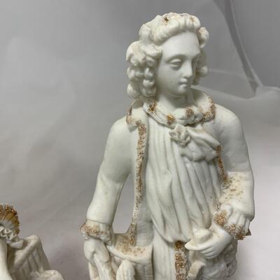 .203. Pair of Parisian Figures | Gold Detailing | c. 1850