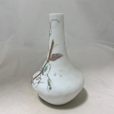 .210. Hand Painted Satin Glass Vase | c. 1880
