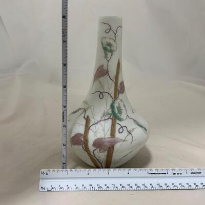 .210. Hand Painted Satin Glass Vase | c. 1880
