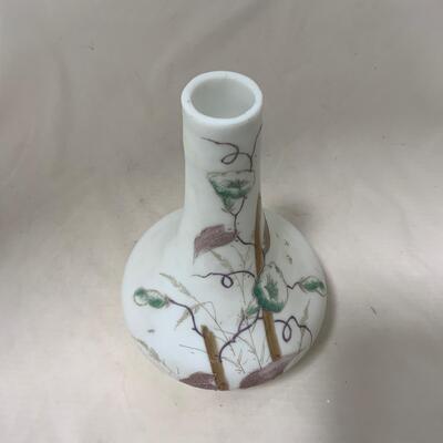 .210. Hand Painted Satin Glass Vase | c. 1880
