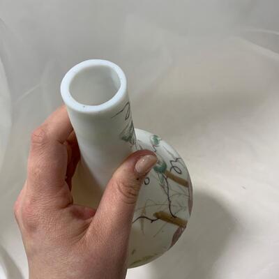 .210. Hand Painted Satin Glass Vase | c. 1880