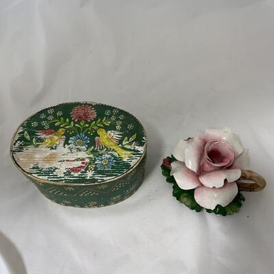 .213. Decorated Swedish Box | c. 1880 | Rose Candle Holder