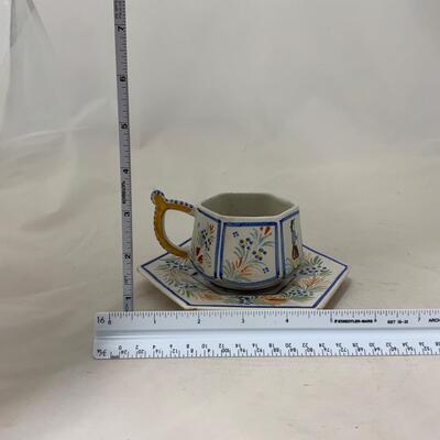 .214. Quimper Plate | Cup & Saucer | c. 1900