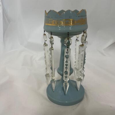 .221. Smoky Blue and Gold | Bristol Lustre | c 1870