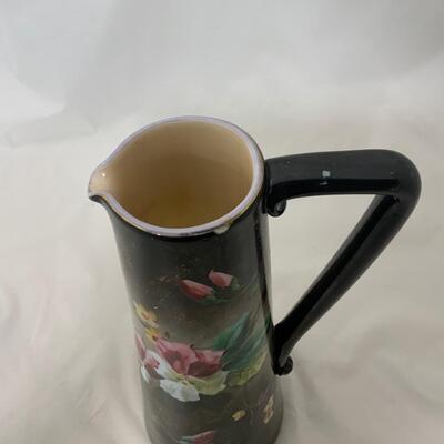 .226. Large Glass Hand Painted | Handled Vase | c. 1880