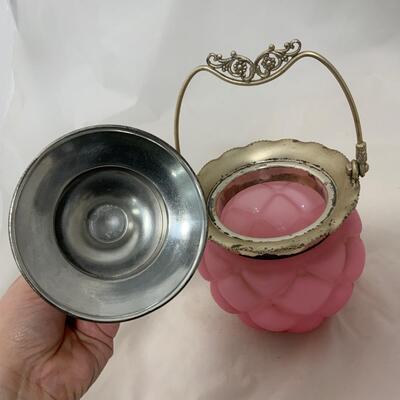 .227. Quilted Pink Glass Cracker Jar | c. 1890