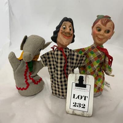 .232. Three Vintage Puppets | Peter Pan | Captain Hook | Disney