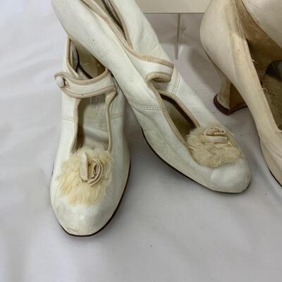 .233. Two Pairs Vintage Wedding Shoes