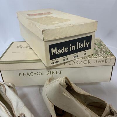 .233. Two Pairs Vintage Wedding Shoes