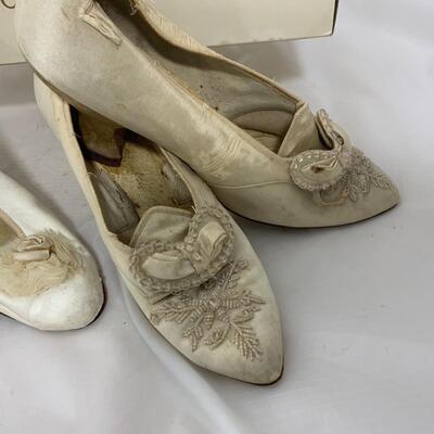 .233. Two Pairs Vintage Wedding Shoes