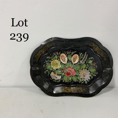 .239. Hand Painted All Original Metal Tray | c. 1860