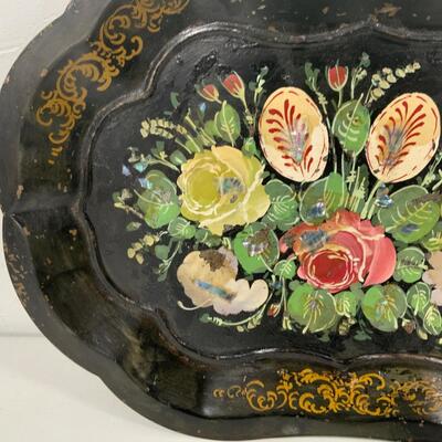 .239. Hand Painted All Original Metal Tray | c. 1860