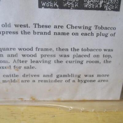 Vintage Days O Work Chewing Tobacco Metal Embossed Stamp Mold Tin Sheet