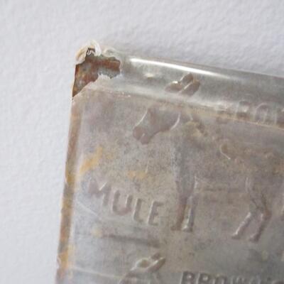 Vintage Brown's Mule Chewing Tobacco Metal Embossed Stamp Mold Tin Sheet