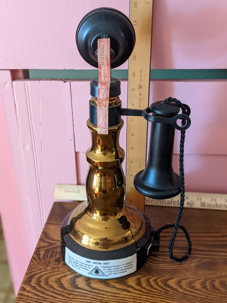 1897 Desk Set Telephone Jim Beam Decanter