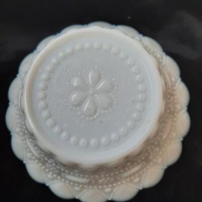 Milk Glass Lidded Candy Dish