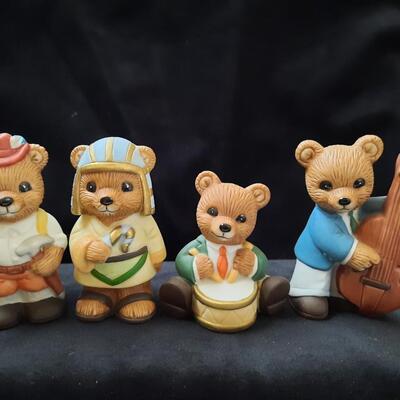 Homco Porcelain Character Bears Lot of 4