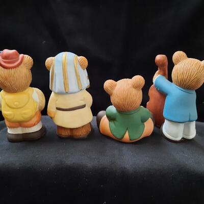 Homco Porcelain Character Bears Lot of 4
