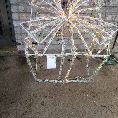 Lighted Holiday Yard Decor-- Giftbox & Reindeer & Cowboy