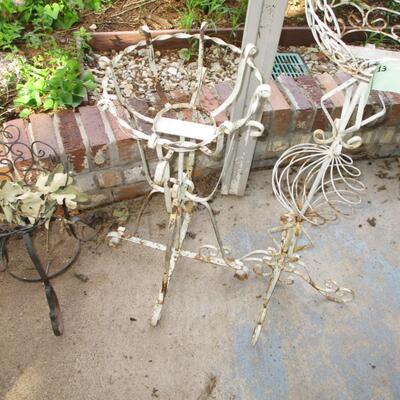 3 Wrougt  Iron Plant Stands