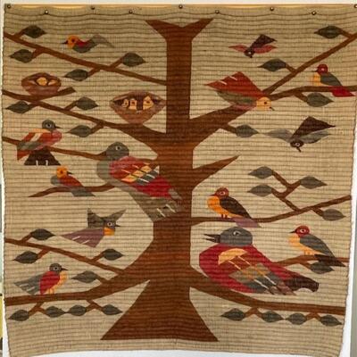 Large Tapestry Of Birds In A Tree