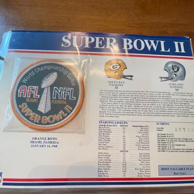 Full binder of Super Bowl Patches