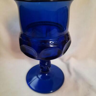 Cobalt Blue Glass Goblets Set of 6