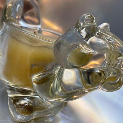Frog and Squirrel Glass candle holders