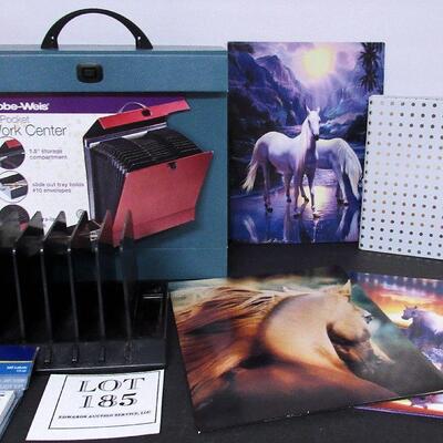 Unused Work Center File Folder, File Stand, Folders and Binder