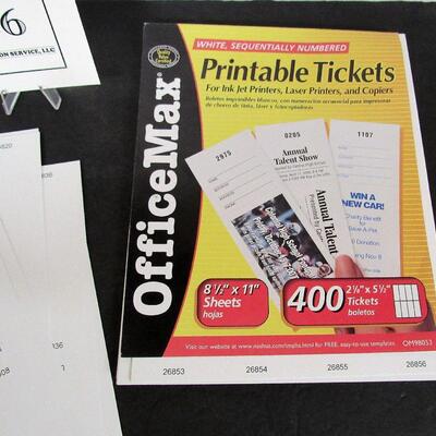 Unused Printable Tickets, Office Max Blank Tickets, Perforated For 2 Part Stubs