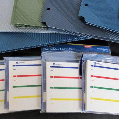 Nice Colored Textured Plastic File Folders and Labels