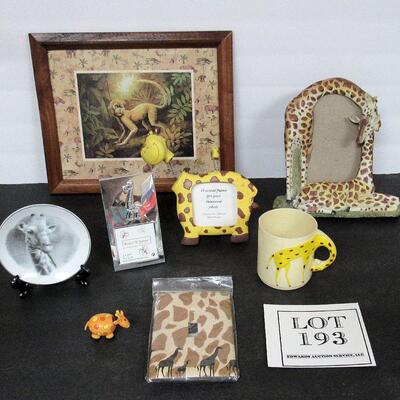 Lot of Giraffe Related Items, Frames, More