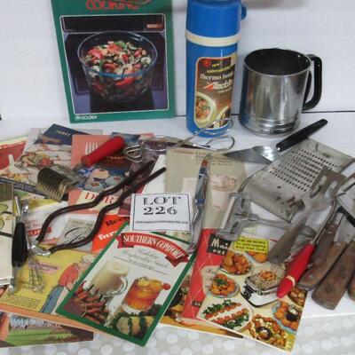 Vintage Cookbooks and Utensil Lot