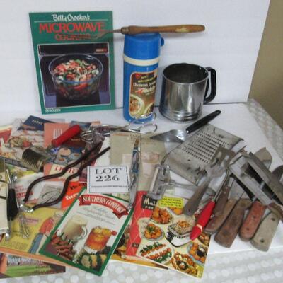 Vintage Cookbooks and Utensil Lot