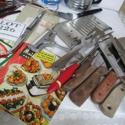 Vintage Cookbooks and Utensil Lot