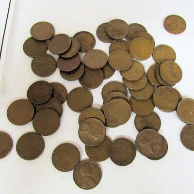 Lot of Wheat Back Pennies, 54 Mixed P,D,S