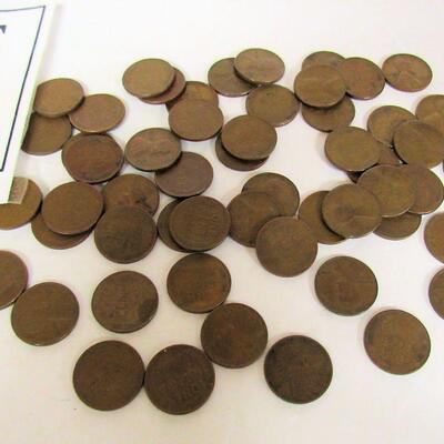 Lot of Wheat Back Pennies, 54 Mixed P,D,S