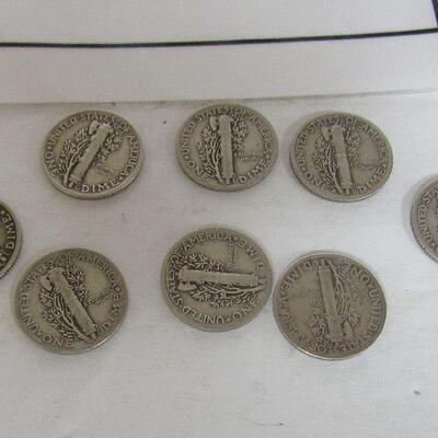 Lot of 8 Silver Mercury Dimes, Random Dates