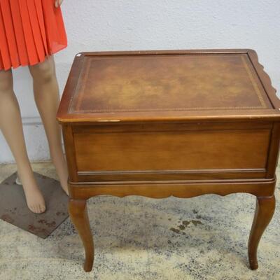 Leather Top Night Stand Side Table